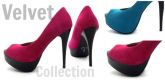 Sapato Peep Toe Velvet 4x de R$39,97